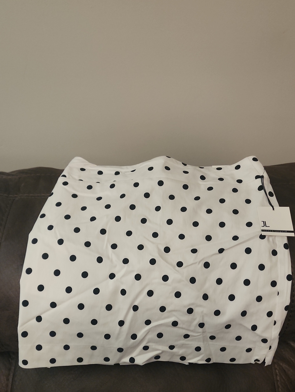 Jules & Leopold White Polka Dot Skort with Black Dots